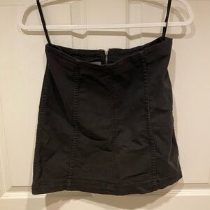 Free People black denim skirt